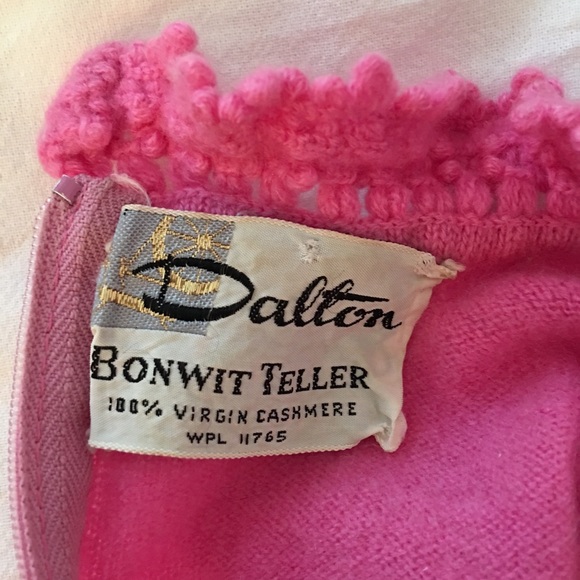Cashmere bow lace high neck Victorian Barbie pink sweater - Picture 5 of 8